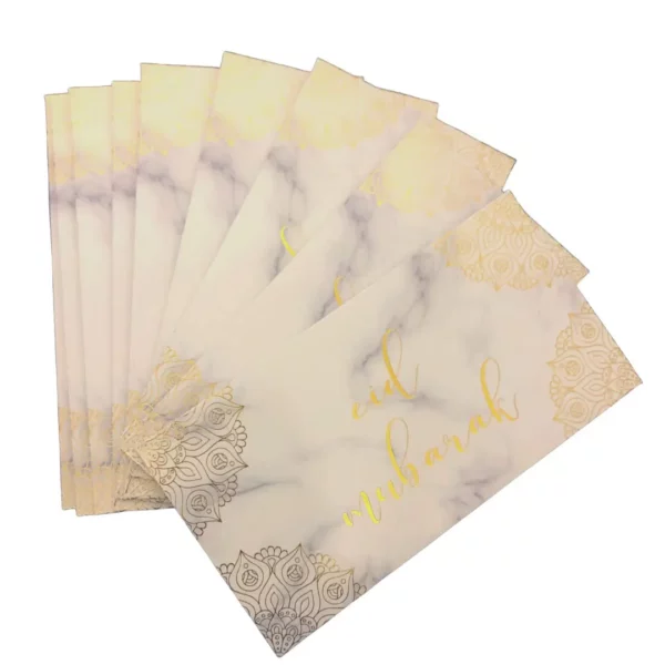 Eid Mubarak Money Envelopes (10pk) – Marble & Gold