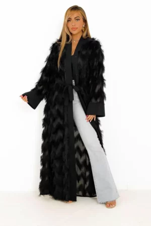 Black Fur Kimono